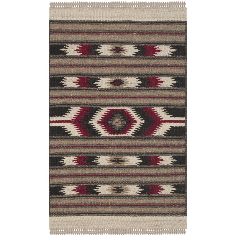Quiet Path Wool Striped Area Rug, Rectangle 5' x 8'