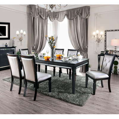 Wheeler Extendable Glass Top Dining Table