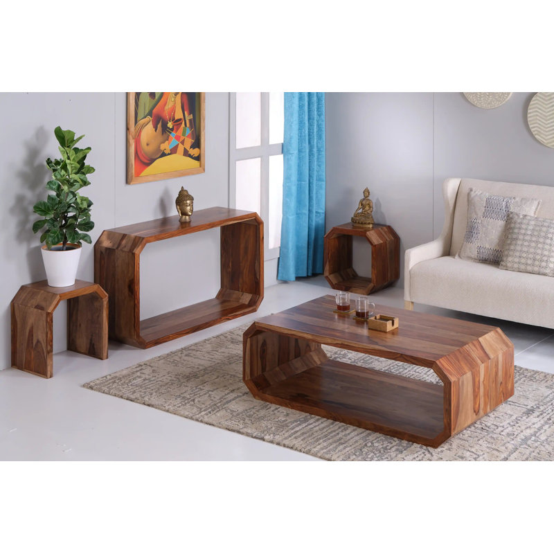 Weatherford Natural Wooden Square Side Table