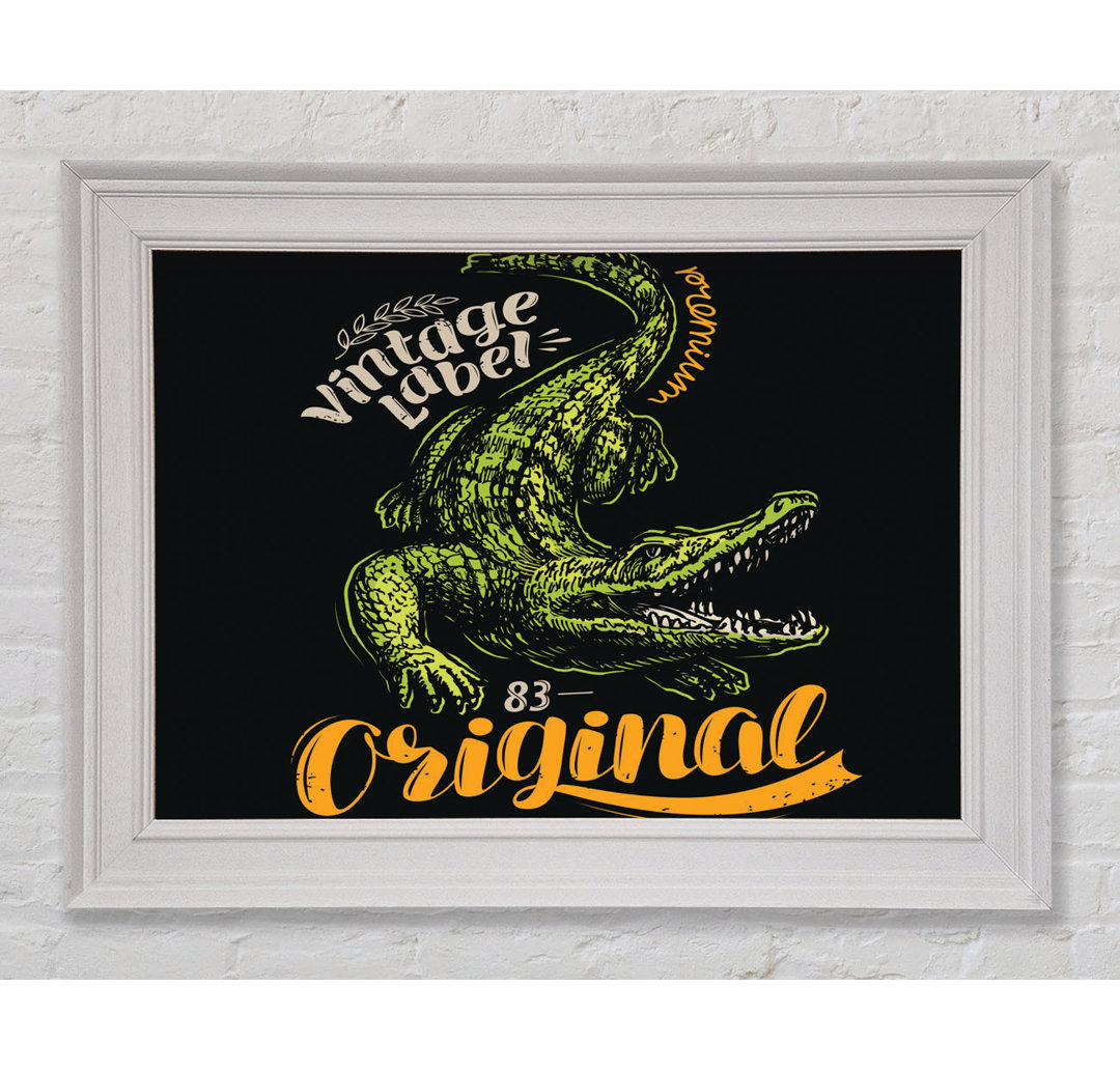 Vintage Label Croc Gerahmter Druck