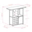 Armoire à vin autoportante transitionnelle en bois massif et composite espresso avec porte-verres à pied, grille à vin pour 12 bouteilles, tiroir et armoire de rangement fermée