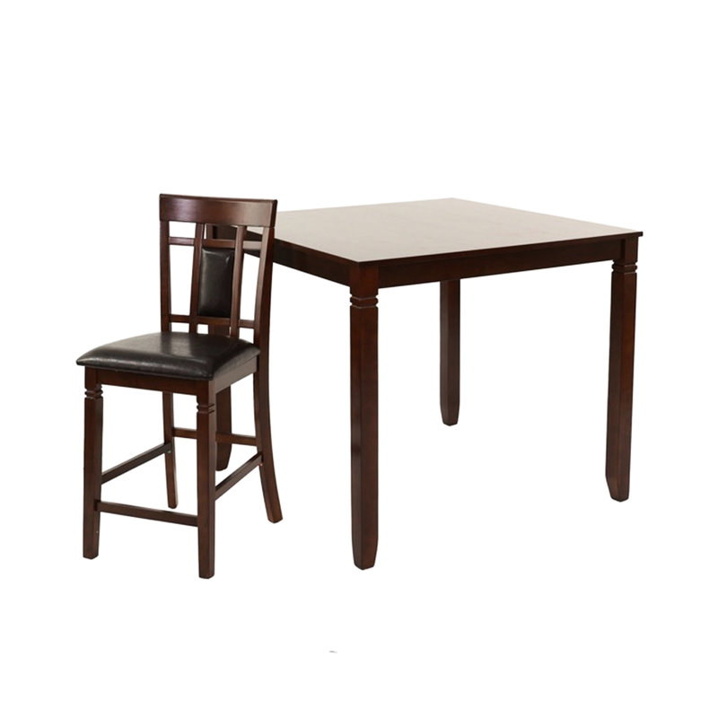 Ensemble de salle à manger brun foncé 5 pièces