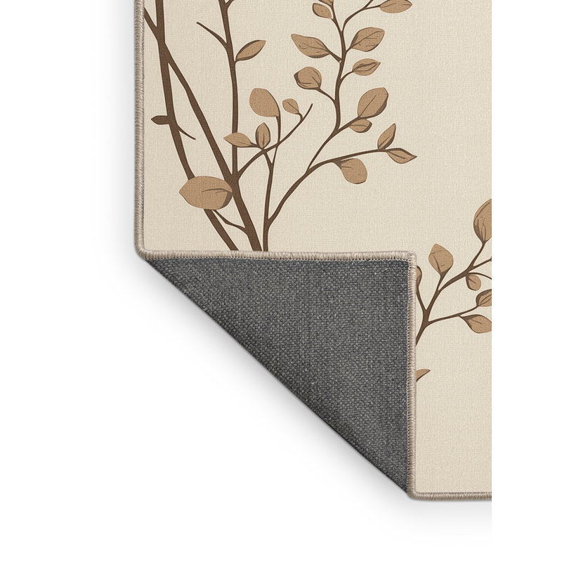 Soft Plush Farris Thanksgiving Modern & Contemporary Abstract Area Rug in Beige – Beige Binding, 2x5