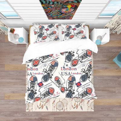 Ensemble de housse de couette moderne et contemporaine en microfibre rouge