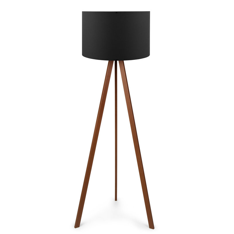 Rybicki 140cm Tripod Floor Lamp, Dark Brown, Black