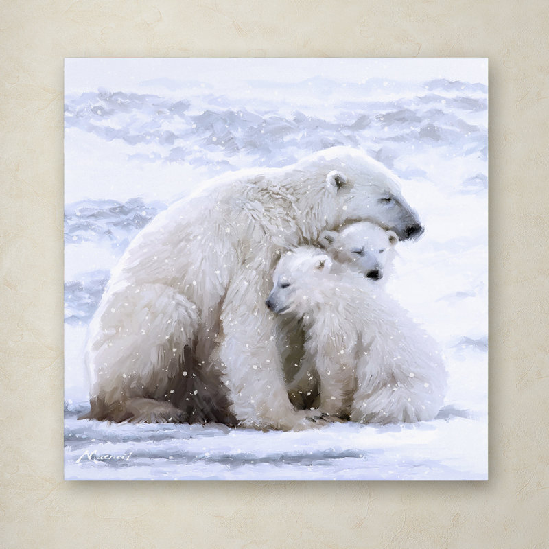 «Polar Bear Cubs», reproduction sur toile tendue, H 24 po x l 24 po x P 2 po
