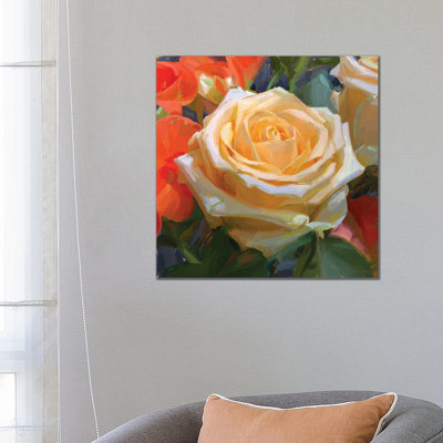 Rose 1 Piece Wall Art on Canvas