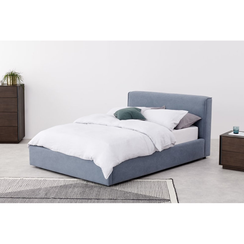 Keansburg Upholstered Ottoman Storage Bed, Blue, Kingsize (5')