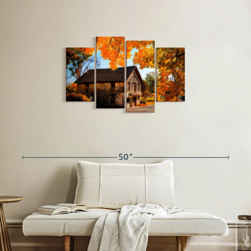 Lilie Barn en automne, H 22 po x l 36 po