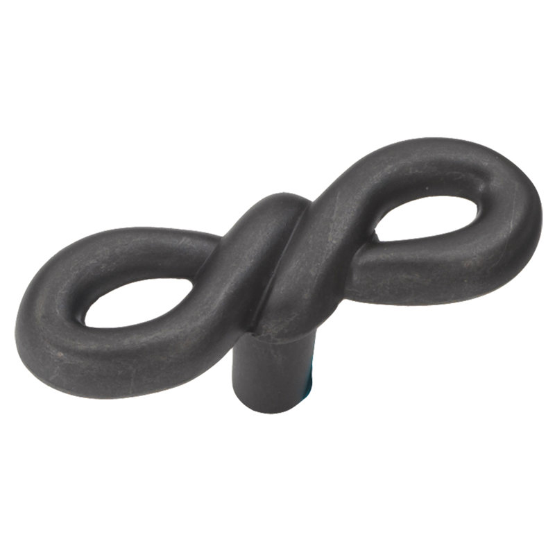 French Twist 2 1/8" Length Knob, Black Iron