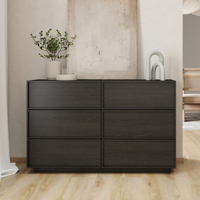 Abbate 47.2" W Wooden 6-Drawer Dresser, Modern Chest of Drawers