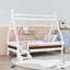 Charmant lit plateforme en bois en forme de maison avec escalier-505321649-505321654