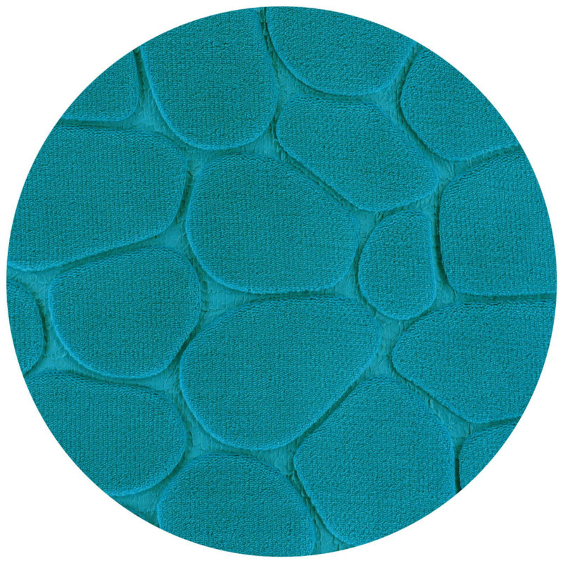 Peacock Blue Memory Foam Bath Mat with 3D Pebble Design