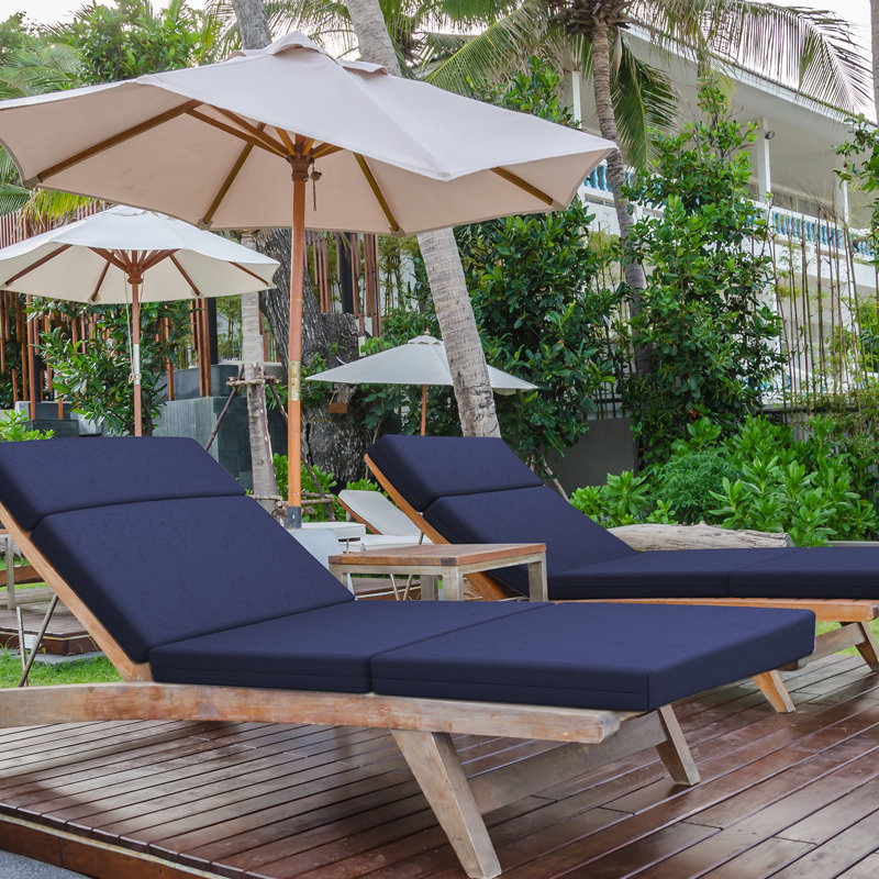 4In Chaise Lounge Cushions Outdoor, Navy, 48" W x 26" D