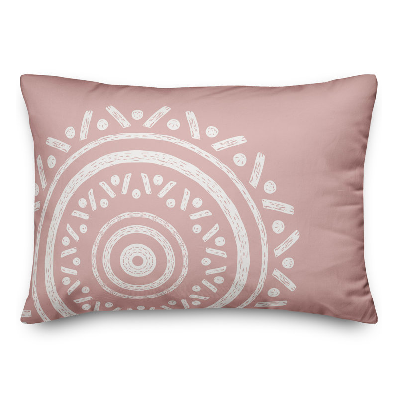 Geometric Outdoor Throw Pillow, Pink