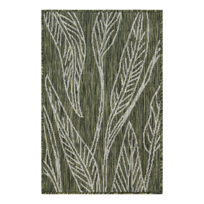 Zenon Floral Green/Gray Indoor / Outdoor Area Rug