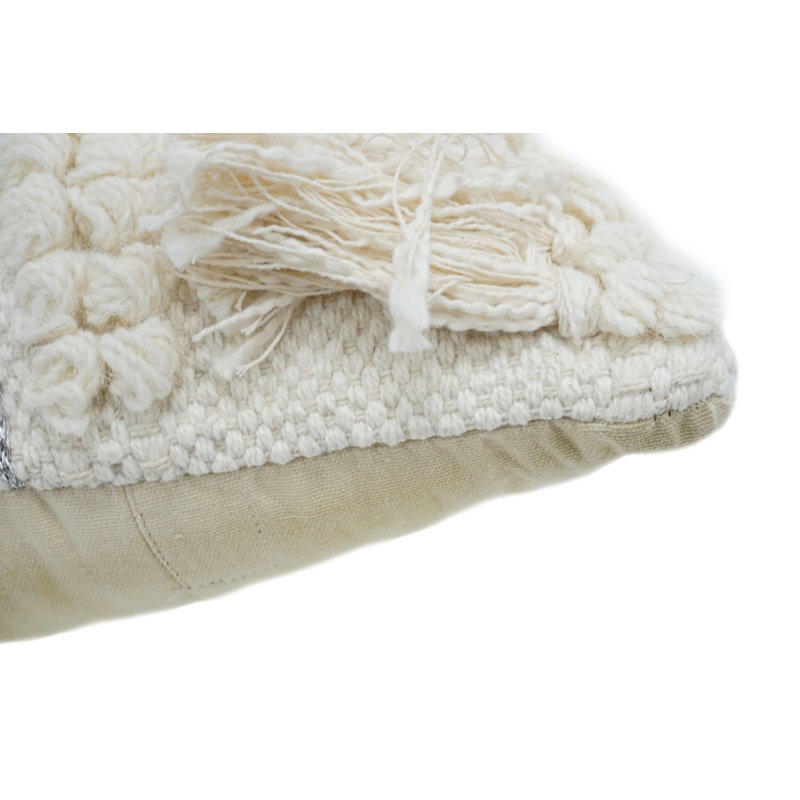 Fringed Cotton Throw Pillow