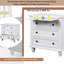 3 armoires en bois blanc - Idéal pour organiser les espaces Table de bout Ustyle avec plateau coulissant-1801058675