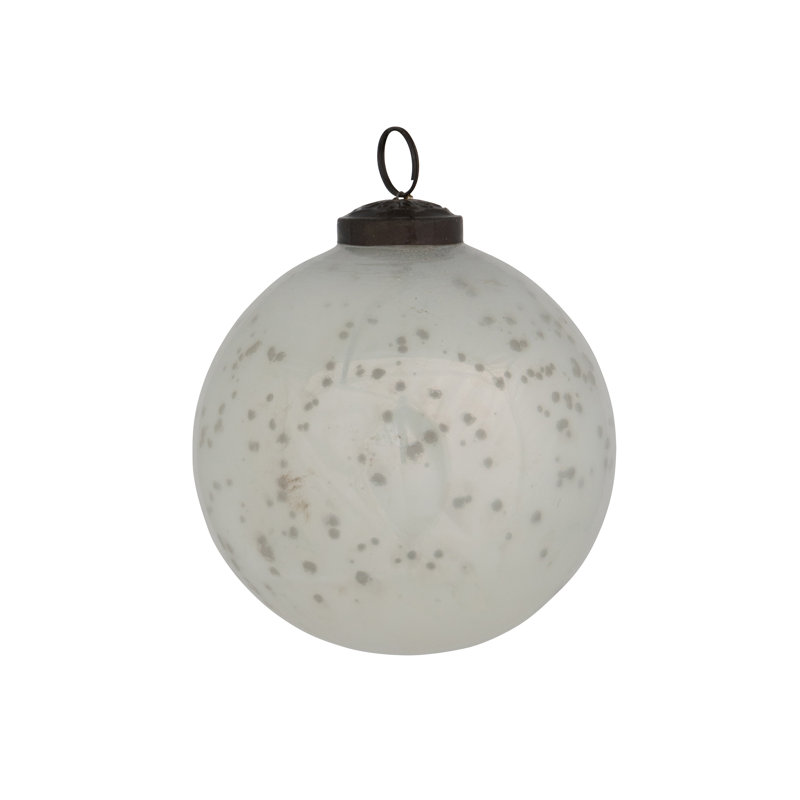 Winter Cottage Park Hill Collection No Pattern Ball Ornament, 4" H x 4" W x 4" D