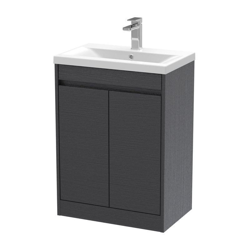 Havana Bathroom Vanity, Graphite Grey Woodgrain, 62 cm W