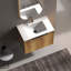 Wall Mounted Bathroom Vanity Adopting Three Dimensional Fluted Panel And Integrated Basin Design