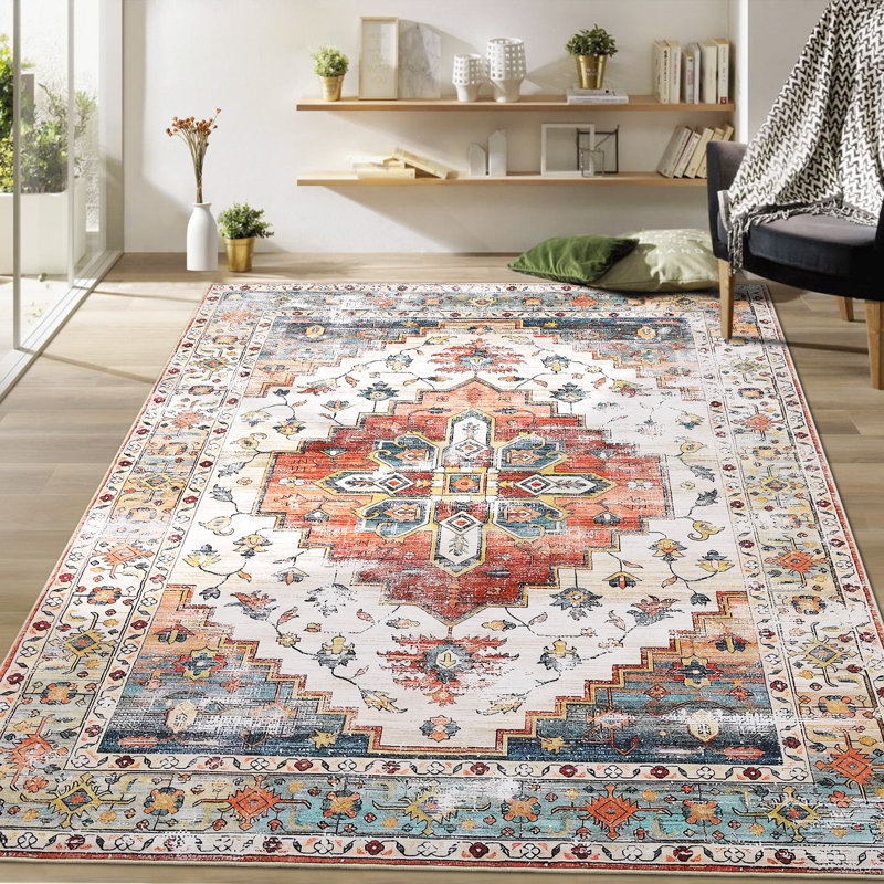 Washable Oriental Indoor Rug, Rectangle 5' x 7'