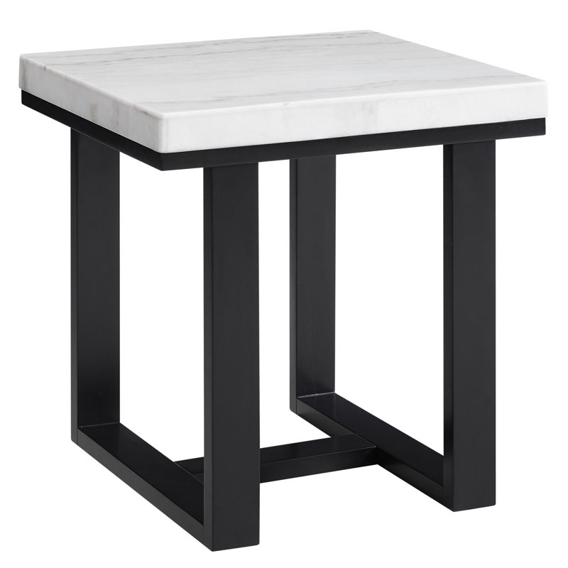 Lucca White Marble Top End Table