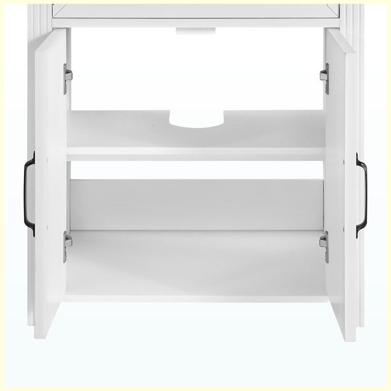 Meuble de salle de bain autoportant blanc de 70,6 cm (27,8 po), meuble de rangement compact pour l'organisation de la salle de bain