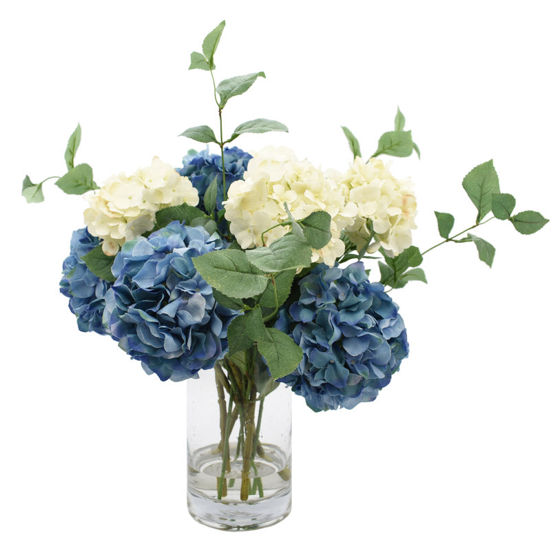 White And Blue Hydrangea Bouquet