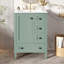 Meuble-lavabo vert clair de 24 po avec lavabo intégré en céramique, avec tablette à double couche, tiroirs à fermeture en douceur et porte d'armoire à fermeture en douceur-596398787