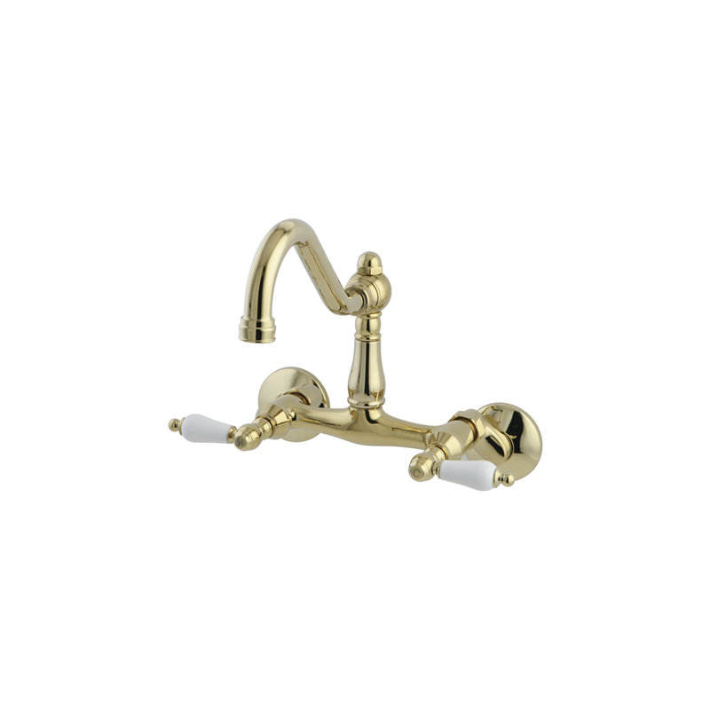 Double Handle Kitchen Faucet, Polished Brass