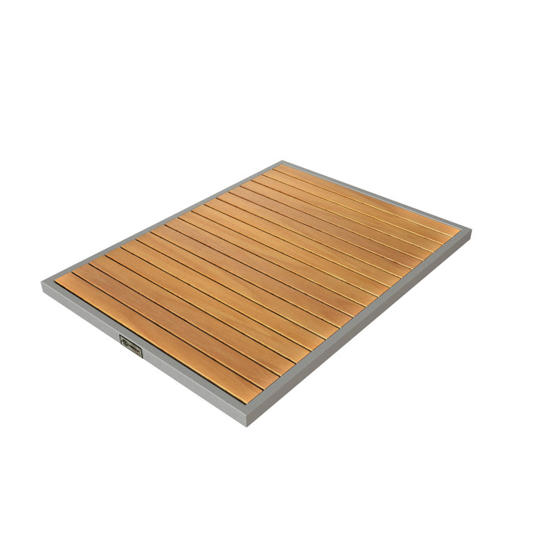 Plateau de table rectangulaire, L 32 po x P 24 po, Argent / Naturel