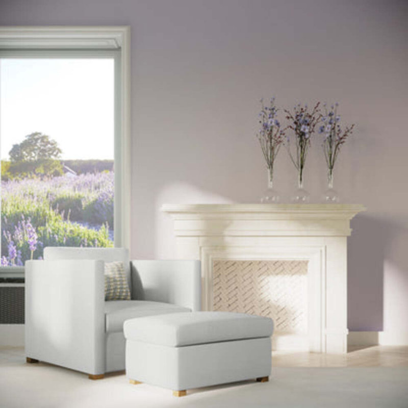 Repose-pieds Madison, Lin Box Weave blanc, Naturel