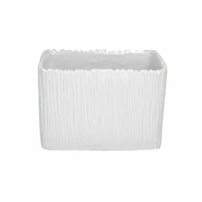 Rita Rectangular Embossed Planter - Small, Gold