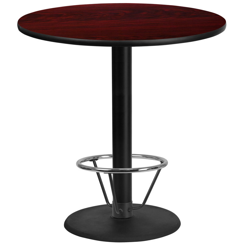Basinger 24'' Round Laminate Table Top with 18'' Round Bar Height Table Base, 43.125" H x 42" W x 42" D, Mahogany