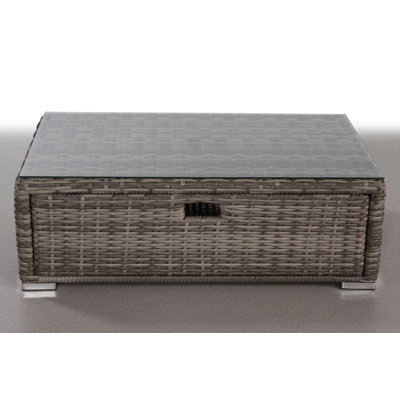 Interlaken Fully Assembled Glass Outdoor Coffee Table by Latitude Run