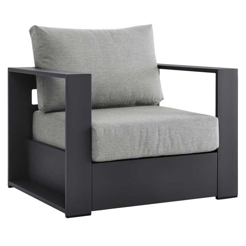 Modway Tahoe Outdoor Patio Powder-Coated Aluminum Armchair, Gray, Gray