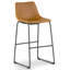 Ensemble de 2 tabourets de comptoir en similicuir avec cadre en fer brun-418540027-423125603