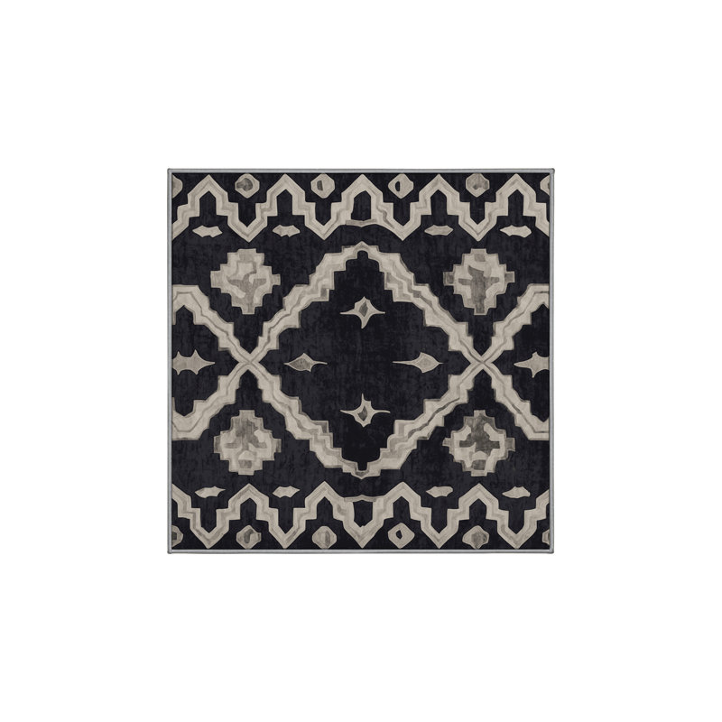 Machine Washable Purple Area Rug, Square 5'