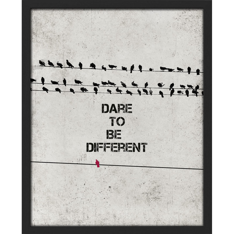 " Dare To Be Different Birds Silhouette Original Loft Cement Grey Courage ", White, 10" H x 8" W