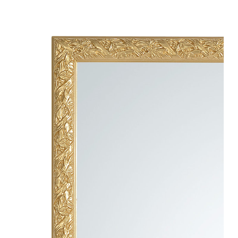 Knepp Solid Wood Flat Wall Mirror, Gold