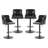 Swivel Upholstered Adjustable Height Bar Stool(Set of 4)-936313336