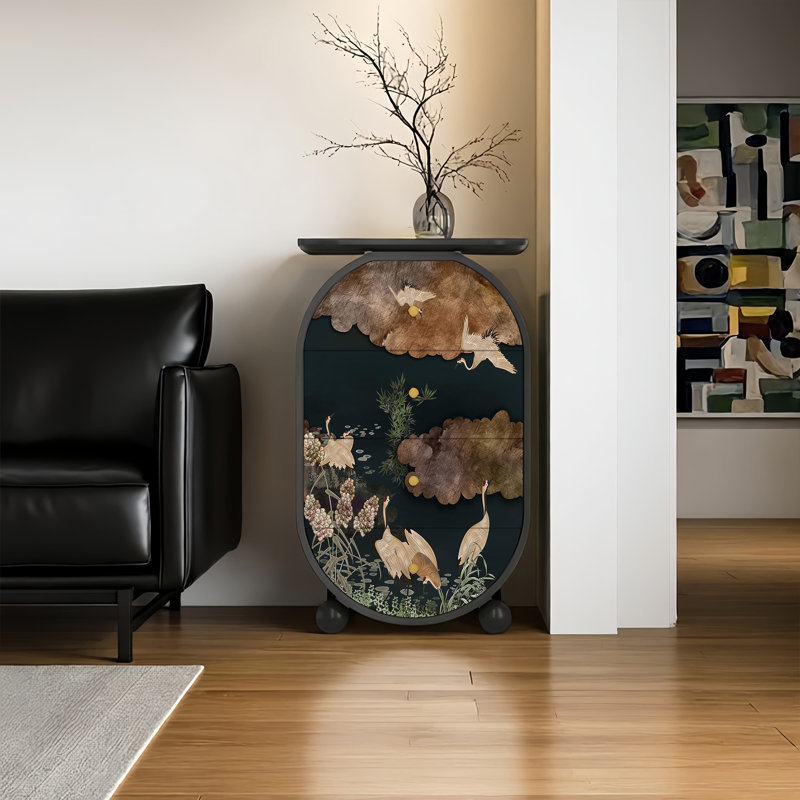 Armoire de rangement 4 tiroirs en bois massif