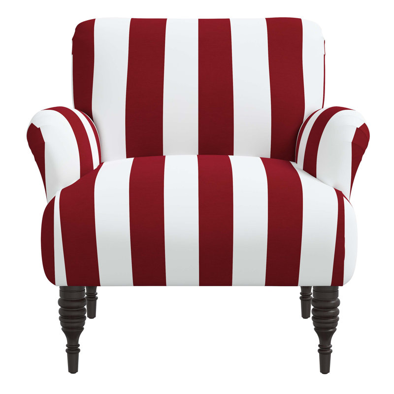 Fauteuil en coton Fairhope, Toile rayée rouge