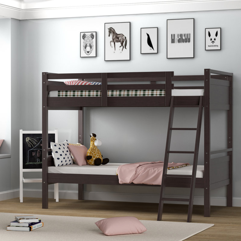 Lidderdale Kids Twin Over Twin Bunk Bed, Espresso