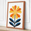 Geometric Bloom Mid-Century 1 Piece Wrapped Canvas Wall Art-198136134-198136159