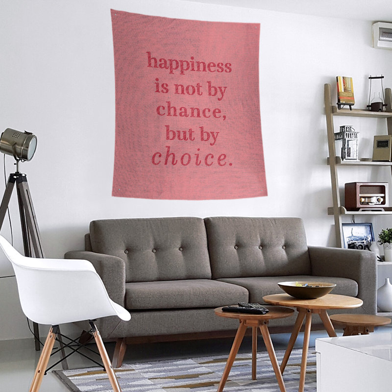 Tapisserie citation manuscrite en polyester, H 80 po x l 68 po, Rouge