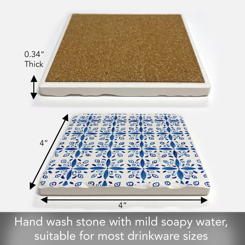 Sous-verre à carreaux simples à motif méditerranéen Créez votre propre collection