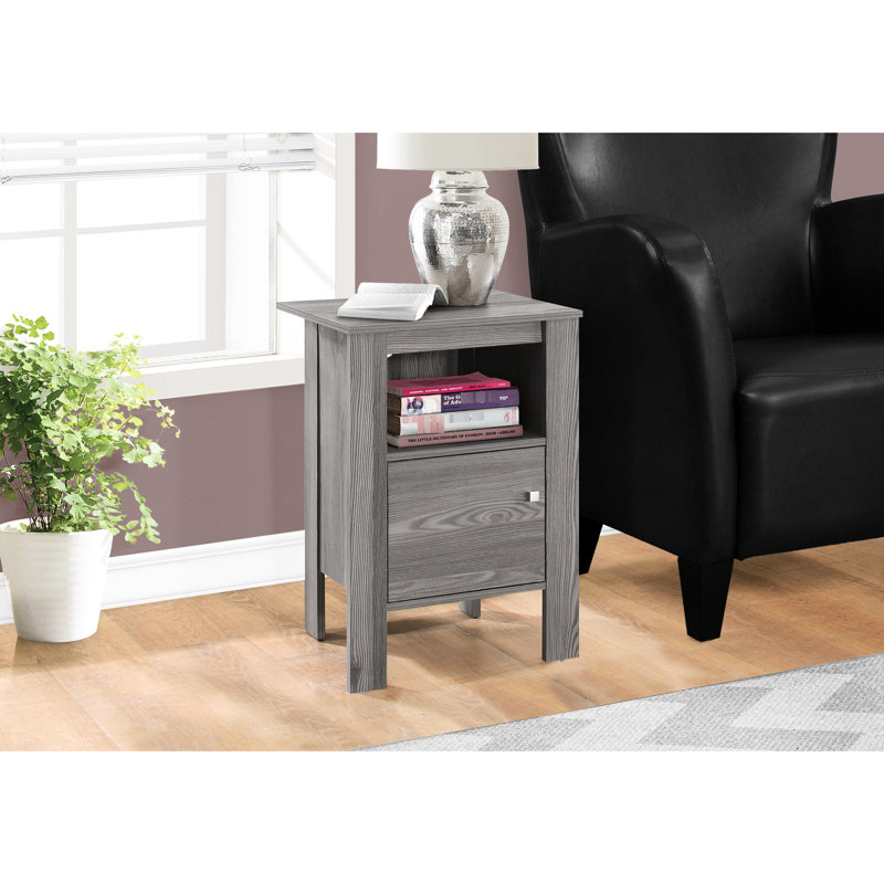 Table d'appoint moderne en stratifié gris - Convient à tout décor de chambre à coucher avec des pieds stables et attrayants