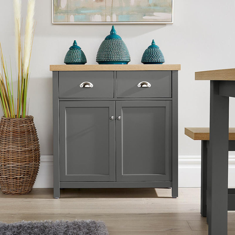Barneys 79cm Sideboard, Graphite/Oak